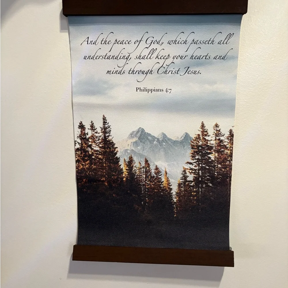 Scripted Philippians Wall Hanging - Forest Sunset